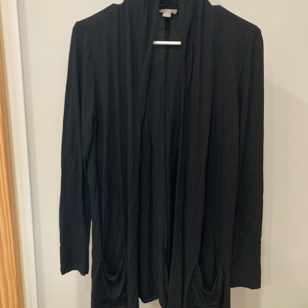 J. Jill Black Draped Cardigan Sweater